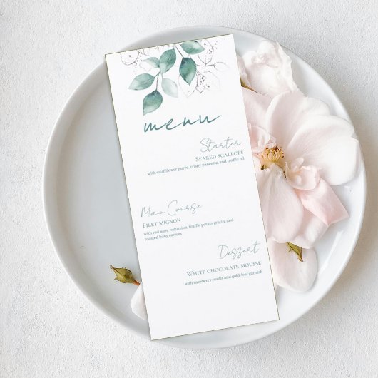 Botanical Greenery Wedding Reception Menu