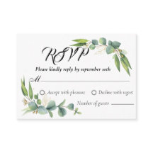 Botanical Greenery Wedding Response RSVP kaarten