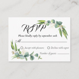 Botanical Greenery Wedding Response RSVP kaarten