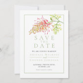 Botanical Grevillea Floral Photo  Save The Date (Voorkant)