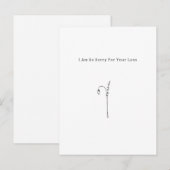 Botanical Grief Mourning Sorry For Your Loss Card Briefkaart (Voorkant / Achterkant)