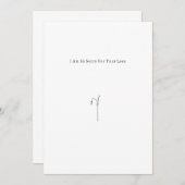 Botanical Grief Mourning Sorry For Your Loss Card. Kaart (Voorkant / Achterkant)