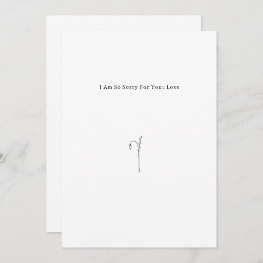 Botanical Grief Mourning Sorry For Your Loss Card. Kaart (Voorkant / Achterkant)