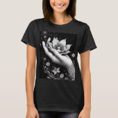 Botanical Hand Etching with Falling Petals Canvas T-shirt (Voorkant)