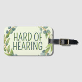 Botanical Hard of Hearing Green Deafnes Bagagelabel (Voorkant (horizontaal))