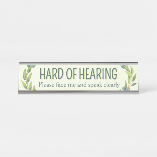 Botanical Hard of Hearing Green Deafness Bureau Naambordje (Voorkant)