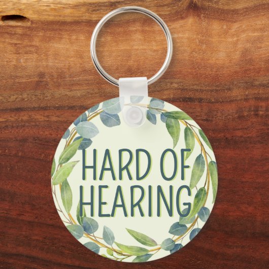 Botanical Hard of Hearing Green Deafness Sleutelhanger (Achterkant)