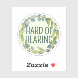 Botanical Hard of Hearing Green Deafness Sticker