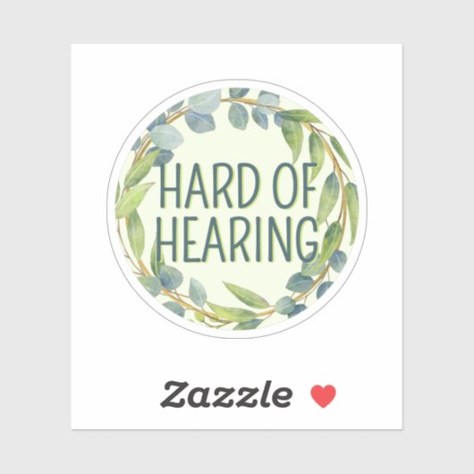 Botanical Hard of Hearing Green Deafness Sticker (Vel)