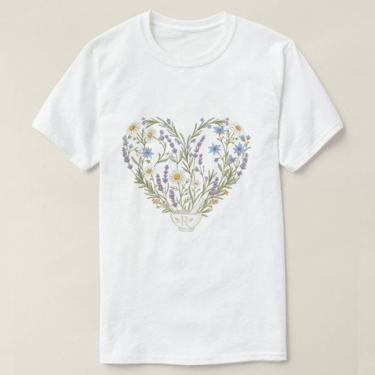 Botanical Heart Apothecary Pharmacy Flower  T-shirt (Design voorkant)