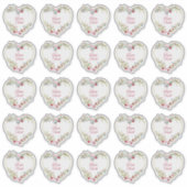 Botanical Heart in Pink and Red Shades Custom Text Sticker (Voorkant)