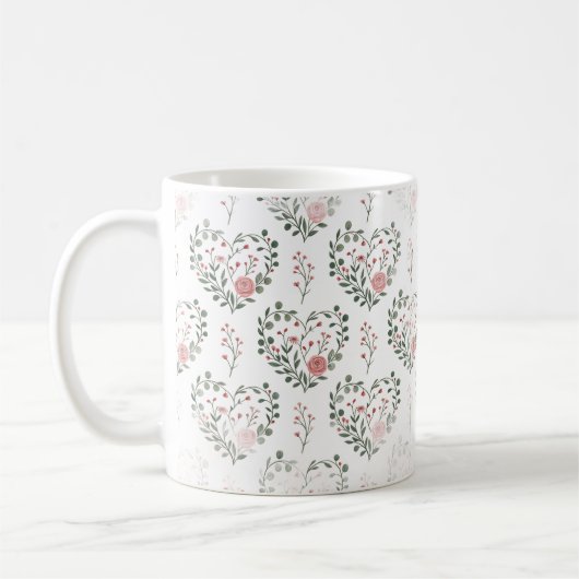 Botanical heart valentine koffiemok (Links)
