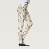 Botanical Hearts Romantic Floral Valentine Pattern Leggings (Rechts)