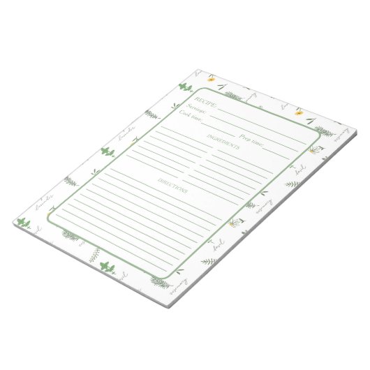 Botanical Herb Recipe Notitieblok (Schuin)