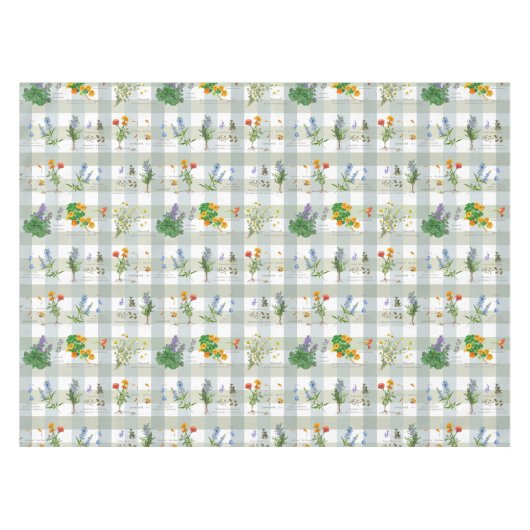 Botanical Herbal checkered Tafelkleed (Voorkant (Horizontaal))