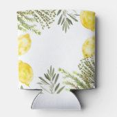 Botanical Herbs Lemons Watercolor Bridal Shower  Blikjeskoeler (Achterkant)