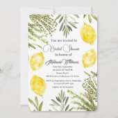 Botanical Herbs Lemons Watercolor Bridal Shower  Kaart (Voorkant)
