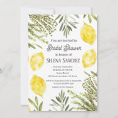 Botanical Herbs Lemons Watercolor Bridal Shower  Kaart (Voorkant)