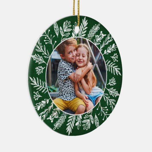 Botanical Holiday Photo Ornament (Rechts)