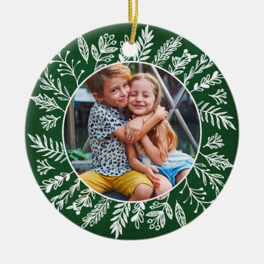 Botanical Holiday Photo Ornament (Voorkant)