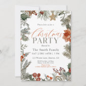Botanical Holiday Watercolor Christmas Party Kaart (Voorkant)