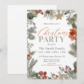 Botanical Holiday Watercolor Christmas Party Kaart (Voorkant / Achterkant)