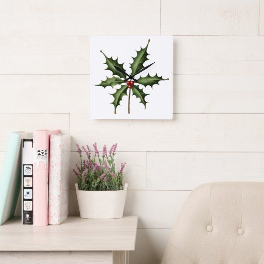 BOTANICAL HOLLY VIERKANTE KLOK (Leeskamer)