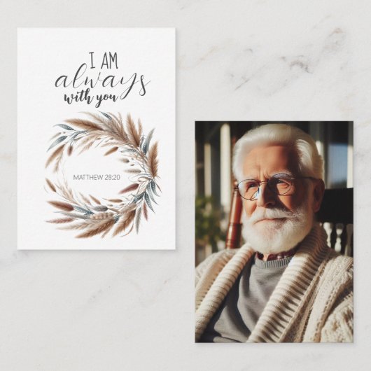 Botanical Ik ben altijd bij je begrafenisgebed Kaa Visitekaartje (Voorkant / Achterkant)