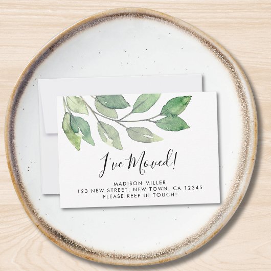 Botanical Ik heb verhuisd Bewegende Aankondiging K