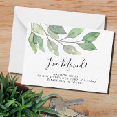 Botanical Ik heb verhuisd Bewegende Aankondiging K