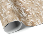 Botanical Illustrations and Beige and White Damask Cadeaupapier (Rol Hoek)