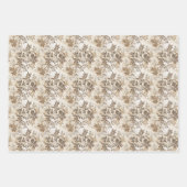 Botanical Illustrations and Beige and White Damask Inpakpapier Vel (Voorkant 2)