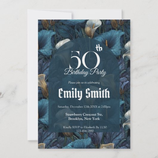 Botanical Inspired Call Lilies Sparkle  Kaart (Voorkant)