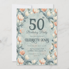 Botanical Inspired Tulip Themed Custom Birthday Kaart