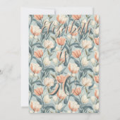 Botanical Inspired Tulip Themed Custom Birthday Kaart (Achterkant)