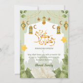 Botanical Islamic Iftar Invitation with Quran Kaart (Achterkant)