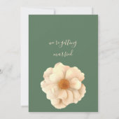 Botanical  ivory pink coral green floral wedding kaart (Achterkant)