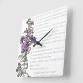 Botanical Jacobs Ladder Family Flowers Wall Clock Vierkante Klok (Hoek)