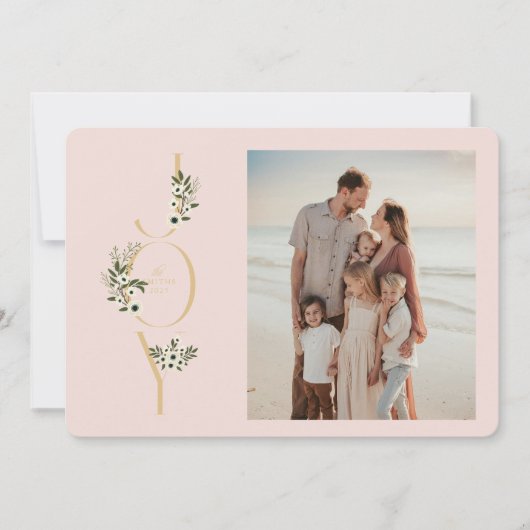 Botanical JOY Christmas Kaart (Voorkant)