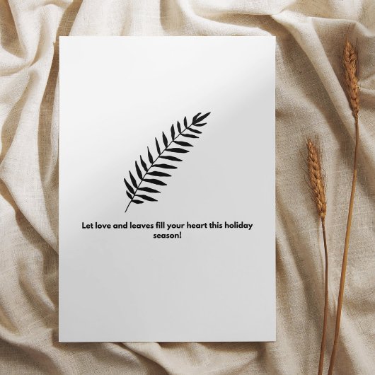 Botanical Leaf Design Happy Holiday Kaart