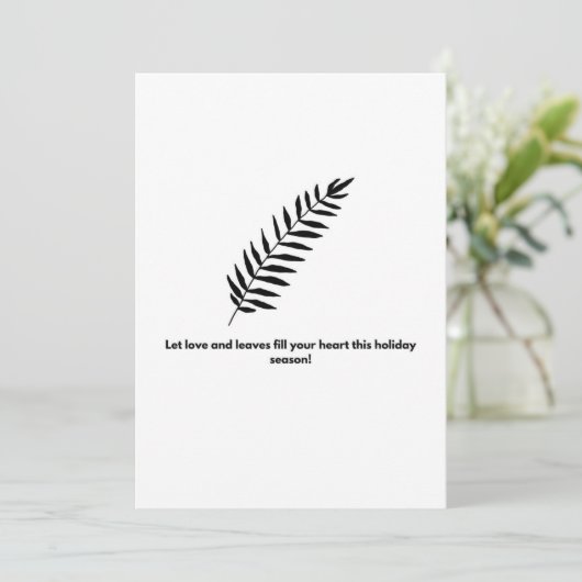 Botanical Leaf Design Happy Holiday Kaart (Staand voorkant)