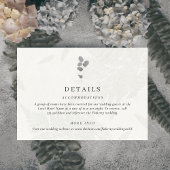 Botanical Leaf Gray Wedding Informatiekaartje