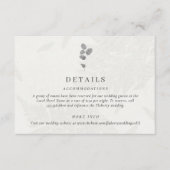 Botanical Leaf Gray Wedding Informatiekaartje (Voorkant)