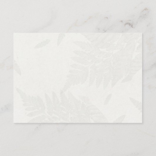 Botanical Leaf Gray Wedding Informatiekaartje (Achterkant)