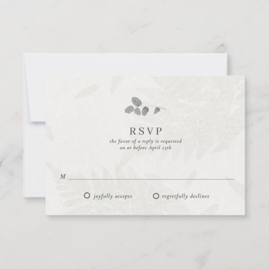 Botanical Leaf Monogram Wedding RSVP Card (Voorkant)
