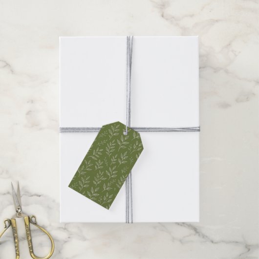 Botanical Leaf Nature Cadeaulabel (Met Touw)