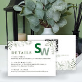 Botanical Leafy Wedding Enclosure Card Informatiekaartje
