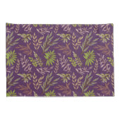Botanical Leaves: A Stunning Purple Back Kussensloop (Achterkant-Rechts)