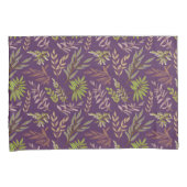 Botanical Leaves: A Stunning Purple Back Kussensloop (Voorkant-Rechts)