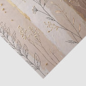 Botanical Leaves and Flowers Beige and Brown  Tissuepapier (Detail)